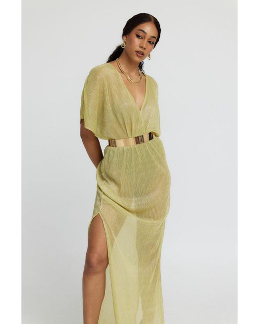 Why Mary Green Aphrodite Sheer Lurex Maxi Dress