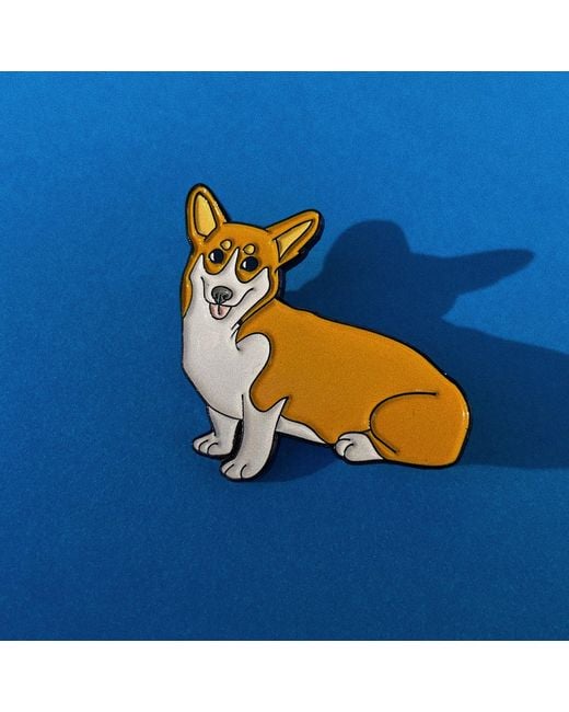 Make Heads Turn Yellow Enamel Pin Queen's Corgi