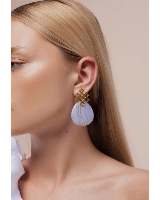 Lavani Jewels Blue Endless Knot Earrings