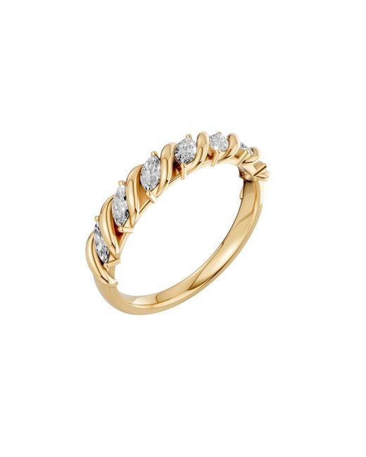 Aya Fine Jewelry Metallic Marquise Lab-Grown Diamond Twisted Rope Band Ring