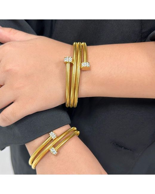 Michael Nash Jewelry Metallic Lilou Cobra Fits All Bracelet With Crystal Accents