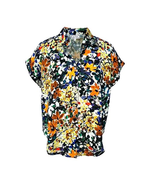 L2R THE LABEL Multicolor Floral Print Linen Short-Sleeved Shirt