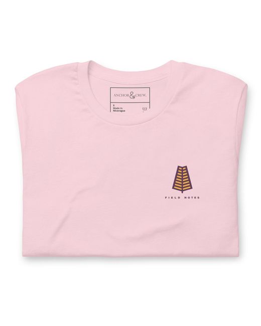 Anchor and Crew Pink Cotton Three Field Notes Organic Cotton T-Shirt for men