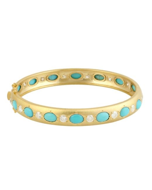 Artisan Metallic Gemstone & Diamond Bangle