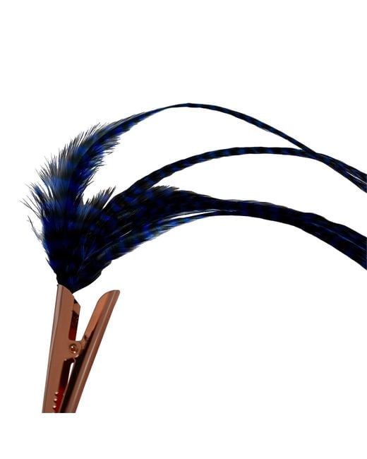 Romer Millinery Blue Feather Clip For Hats, Hair, Turbans & Lapel Xl Royal