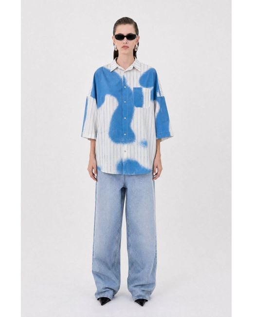 mysimplicated Blue Stripes Oversized Shirt W