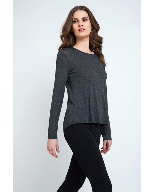 Conquista Black Dark Fine Knit Top