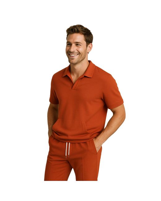 DAVID WEJ Red Enzo Cotton Loose Fit Trouser for men