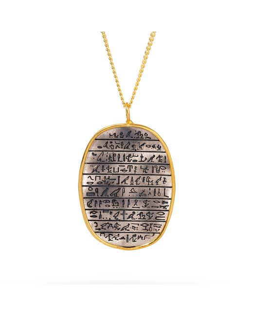 Ebru Jewelry Metallic Spiritual Egyptian Symbols Sterling & Pendant Chain Necklace