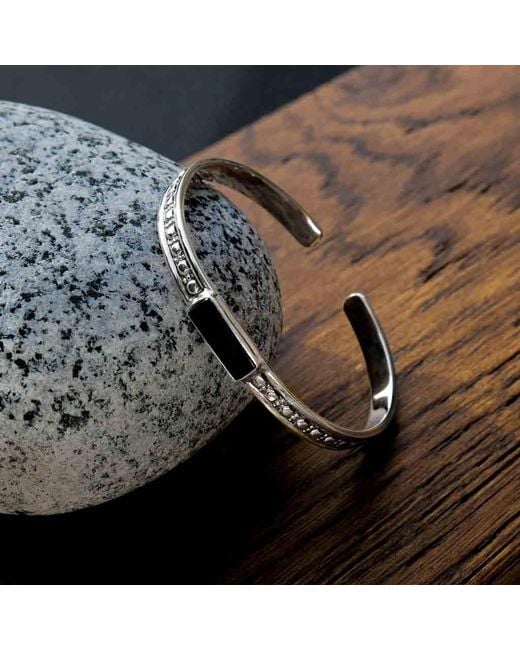 Charlotte's Web Jewellery Metallic Maharani Onyx Open Bracelet for men