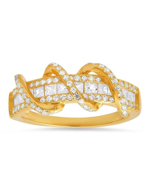 Kylie Harper Metallic Exotic Twist Diamond Cz Band Ring