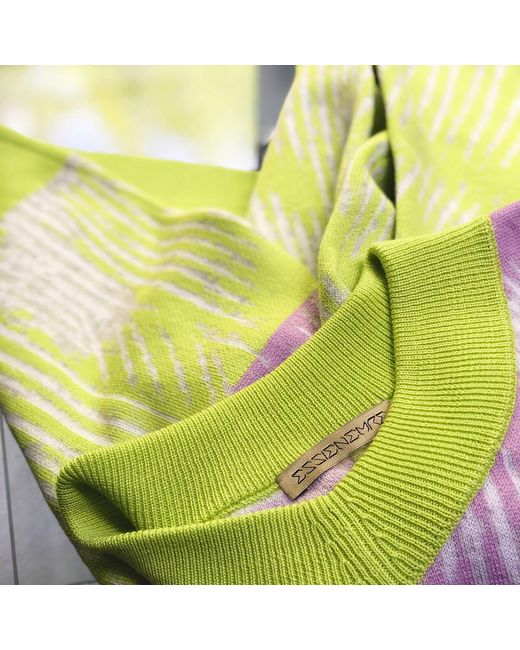 Essien & Emre Yellow Aves Merino Wool Colour Block Jumper Citrus