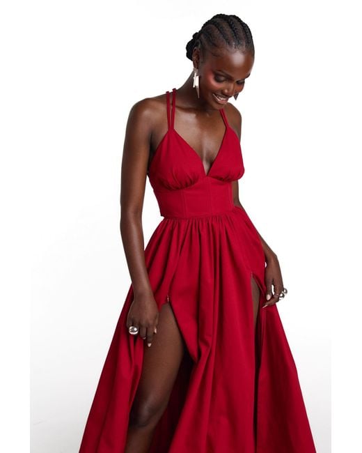 Ofuure Red Adele Maxi Dress