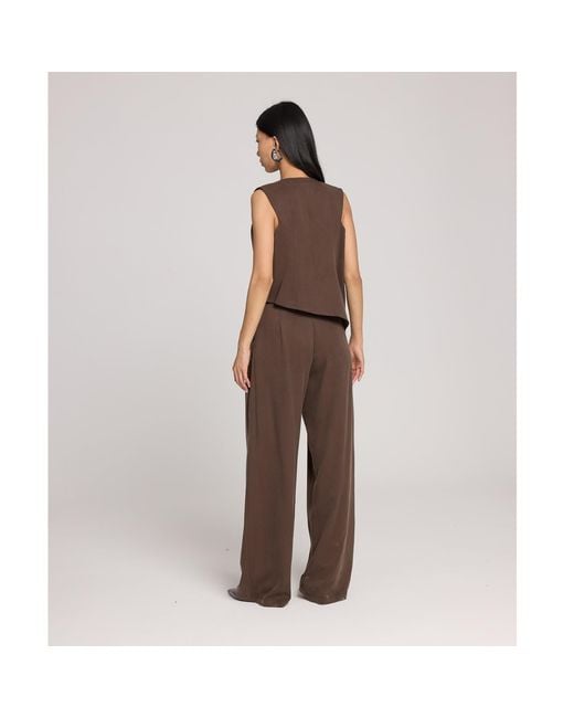 Mirimalist Brown Loose Maxi Pants