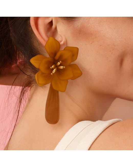 Michael Nash Jewelry Brown Flora Carnelian Resin