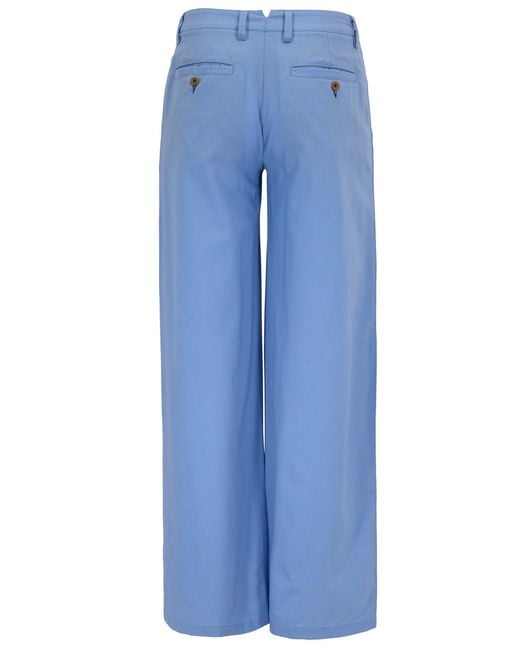 Lords of Harlech Blue Pheobe Wide-Leg Pant