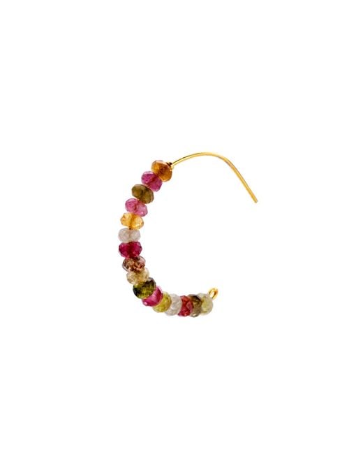 Bombyx House Multicolor Tourmaline Half Moon Earring Large Hoop