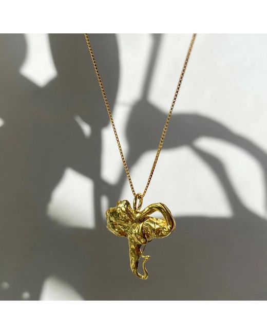 EVA REMENYI Metallic Euphoria Elephant Necklace 14K