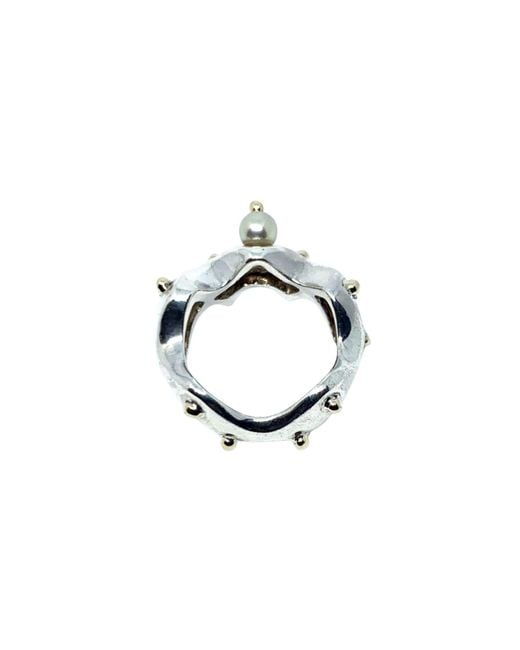 Tg-Jewellery by Tamara Gervasio Metallic Sea Slug Ring – Sterling With Pearl