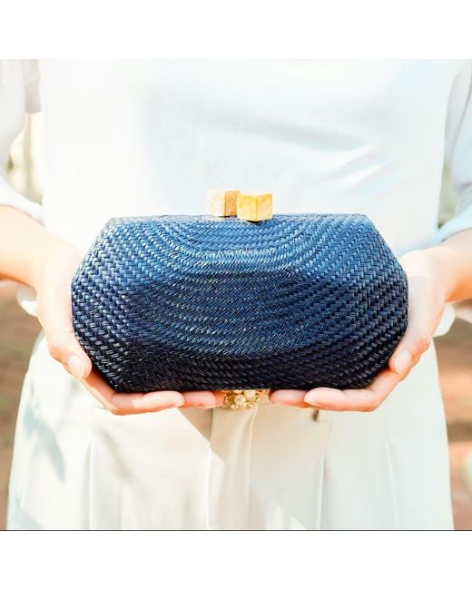LIKHÂ Blue Sarsuela Handwoven Clutch