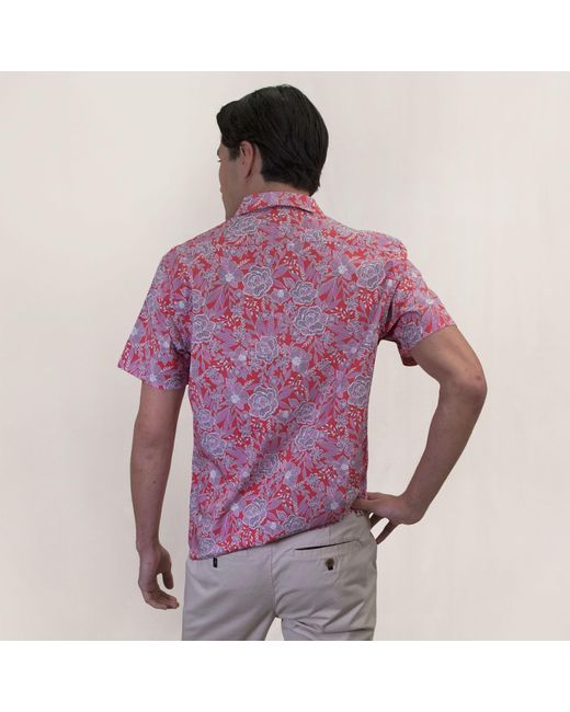 Lords of Harlech Pink Scott Handcut Floral Shirt for men
