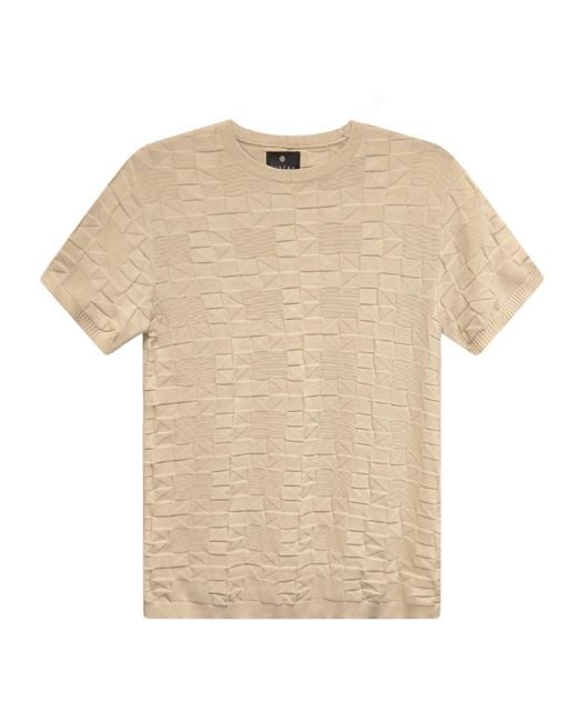 Vustra Natural Patterned Sand Knit Tee for men