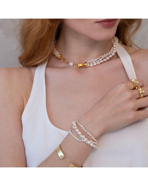 LINYA JEWELLERY White Misel Ocean Pearl Bracelet