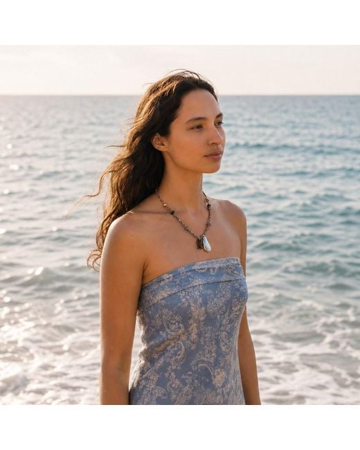 Ormiro Metallic Maui Tiger Eye Fish Cord Necklace