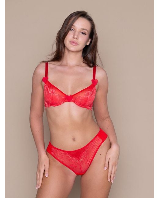 BonBon Lingerie Red Griselda Thong
