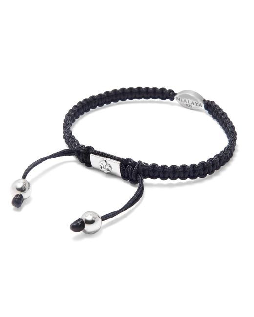 Nialaya Blue String Bracelet With Evil Eye for men
