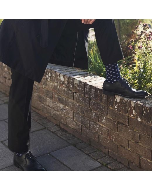 Peper Harow - Made in England Blue Parallel Socks for men