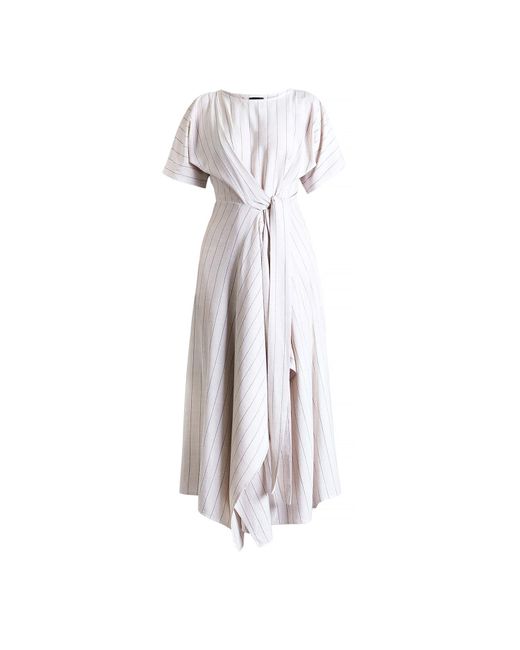 Meem Label White Neutrals Baxter Stripe Dress