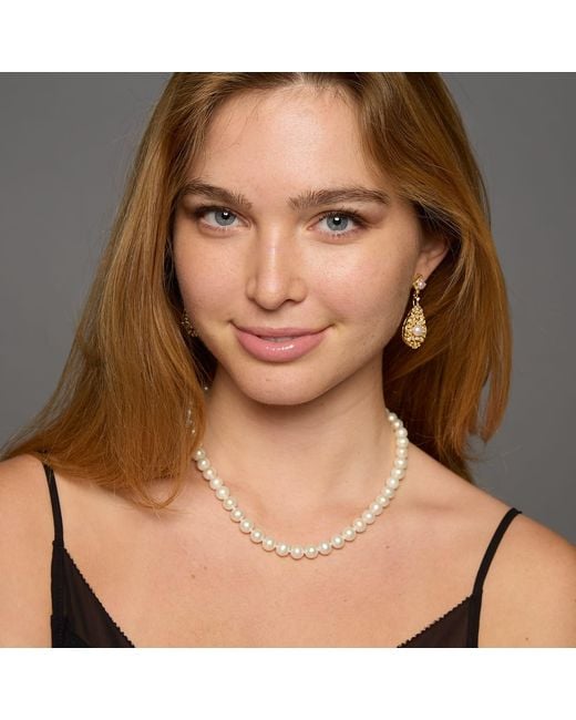 Pearls of the Orient Online White Gratia Almost Round Cultured Freshwater Pearl Necklace With Clasp