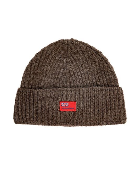 Arthur Beale Brown Neutrals Ensign Beanie Hat for men