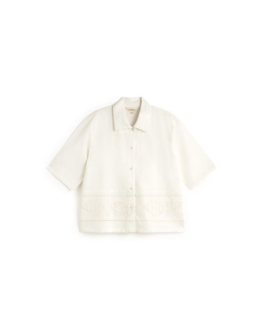 Thinking Mu White Embroidered Blouse Ane