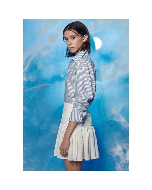 NAZLI CEREN White Lola Ruffled Mini Skirt