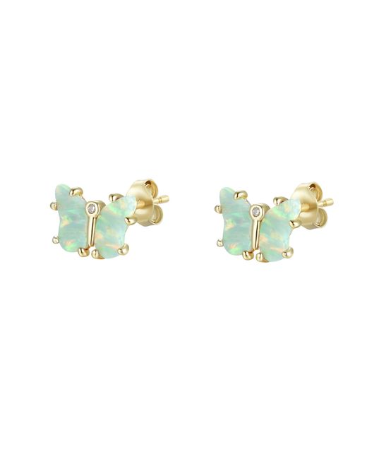 KAMARIA Green Opal Butterfly Stud Earrings