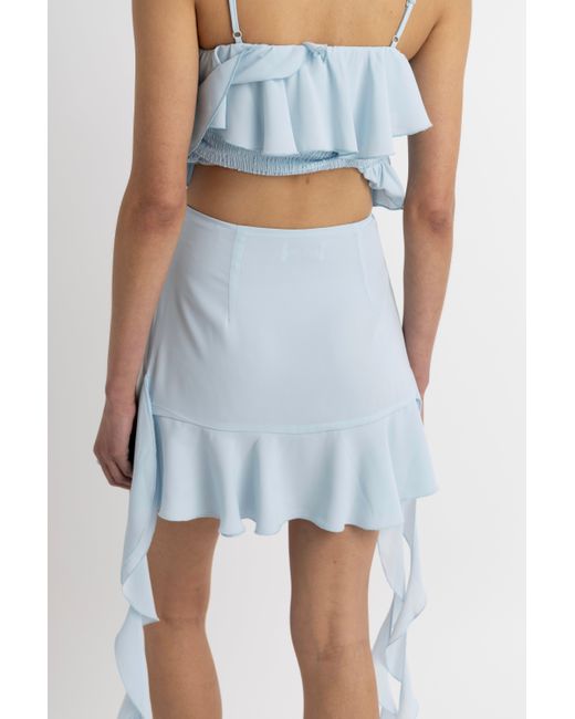Amy Lynn Blue Teresa Ruffles Mini Skirt