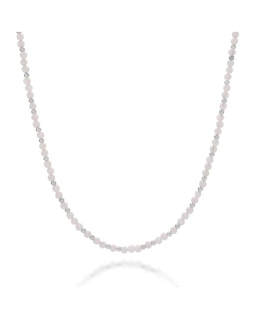 Nellou Jewellery Metallic Jewel Bead June Birthstone Necklace Sterling