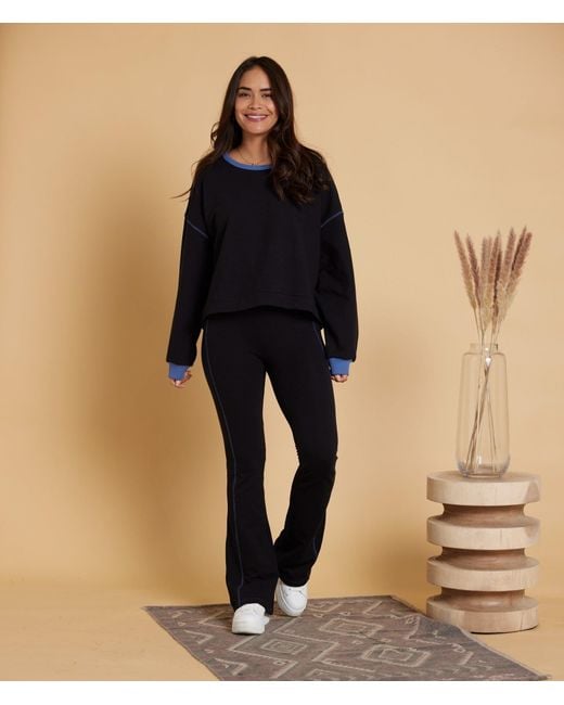 Known Supply Black Boxy Cotton Crewneck