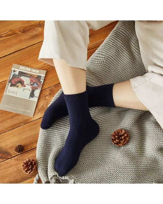 Soft Strokes Silk Blue Wool Quarter-Length Socks Set Of Two