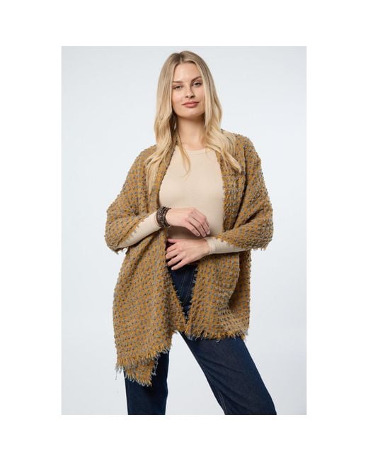 Saachi Yellow Crinkle Plaid Scarf