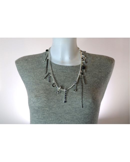 Vicki Sarge Black Party Twisted Crystal Necklace