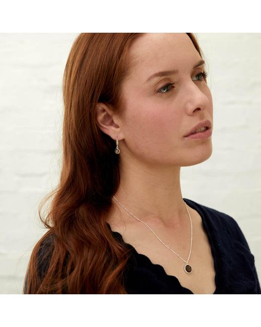 Auree Jewellery White Barcelona November Smokey Quartz Birthstone Hook Earrings