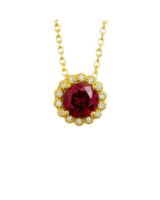 Juvetti Red Solen Necklace Set With Ruby & Diamond