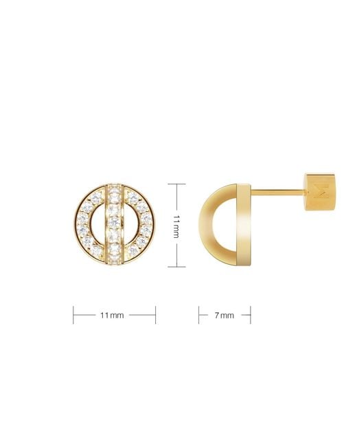 Meulien Metallic Circle And Arc Stud Earrings