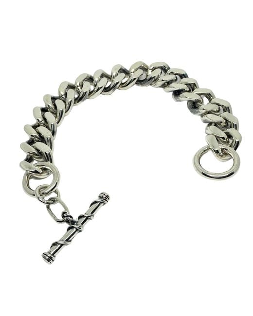 Tg-Jewellery by Tamara Gervasio Metallic Chunky Sterling Curb Chain Bracelet – Twisted T-Bar for men