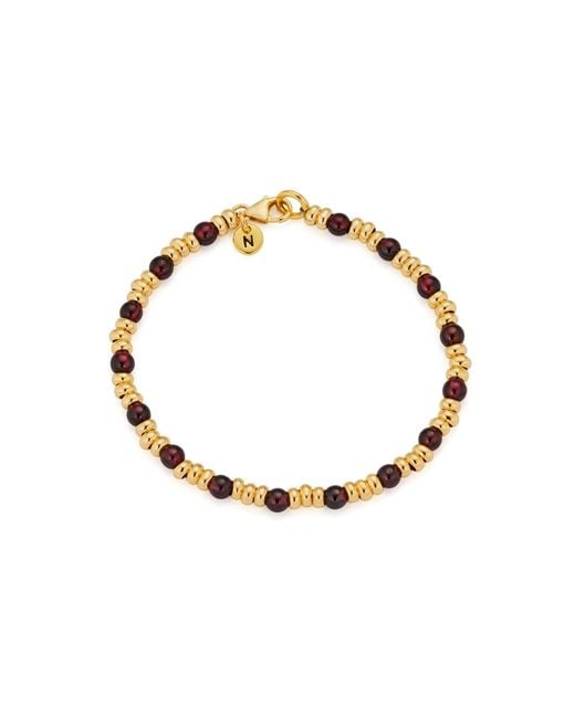 Nellou Jewellery Metallic Gem Garnet Bracelet Birthstone January Plated Sterling