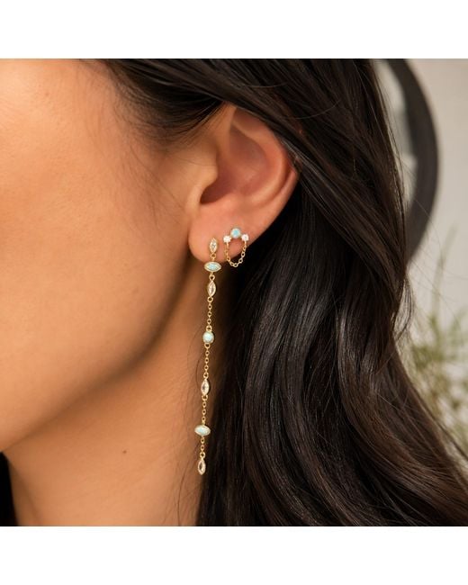 KAMARIA Metallic Falling Opal Blossoms Duster Earrings
