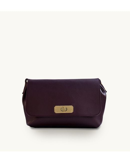 Apatchy London Purple The Maisie Maxi Port Leather Bag